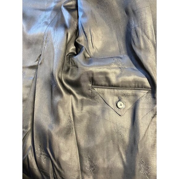 Burberrys Vintage Black Silver Button Wool Sport Coat Blazer 45L - Picture 8 of 13